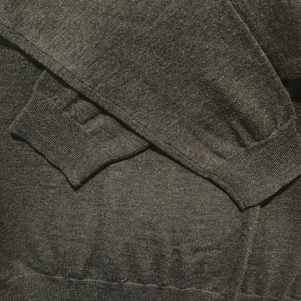 XXL Nordstrom V-neck Grey Xtra Fine Merino wool sweater - Picture 3 of 5